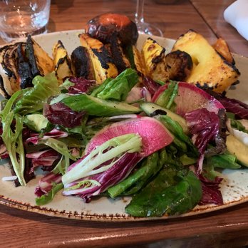 Rumi's Kitchen - Veggie kabob with side salad (comes with dressing already on it) - Persian/Iranian Near Me - Alpharetta, Georgia