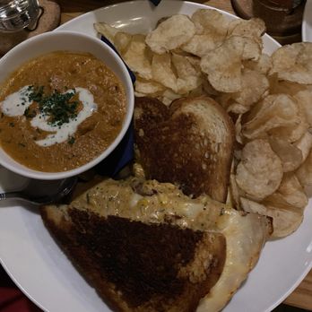 One Bourbon - Grilled cheese and butternut squash bisque - American Near Me - Grand Rapids, Michigan