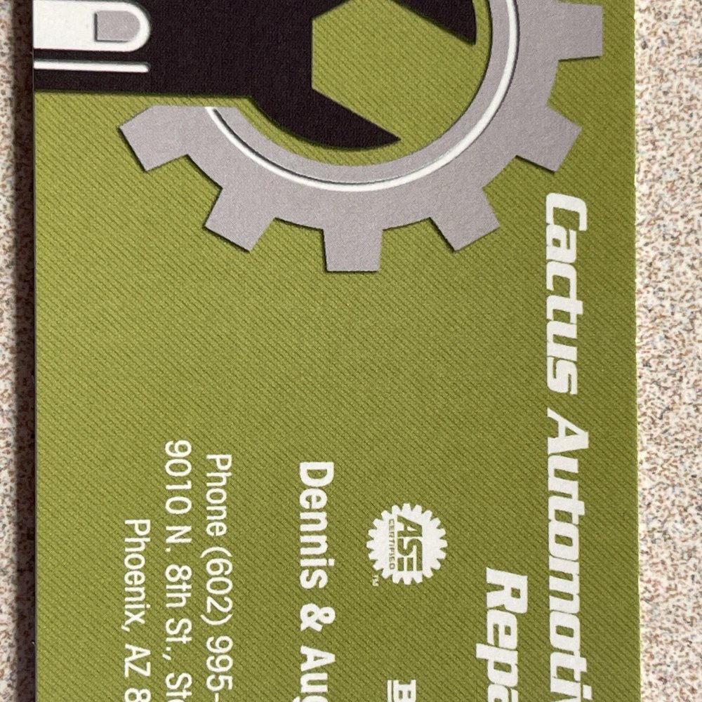 Cactus Auto Repair - Business card - Auto Repair Near Me - Phoenix, Arizona Cactus Auto Repair - Business card - Auto Repair Near Me - Phoenix, Arizona
