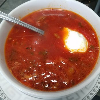 Kavkaz - Borscht loaded with meat..very tangy and good - Middle Eastern Near Me - Los Angeles, California Kavkaz - Borscht loaded with meat..very tangy and good - Middle Eastern Near Me - Los Angeles, California