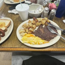 Sunrise & Shine Omelet Grill - Steak and eggs with a extra bacon