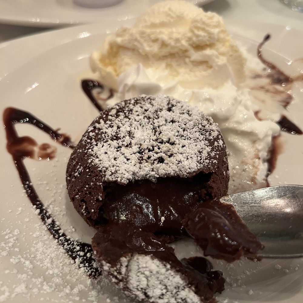 Veranda Restaurant & Cafe - Chocolate Souffle with Vanilla Ice Cream - Mediterranean Near Me - Bayside, New York Veranda Restaurant & Cafe - Chocolate Souffle with Vanilla Ice Cream - Mediterranean Near Me - Bayside, New York