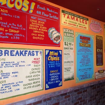 Calle Tepa - Menu on wall - Mexican Near Me - Tucson, Arizona