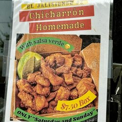 Taqueria El Jalisiense - Chicharrones box...pork cracklings...every Saturday and Sunday