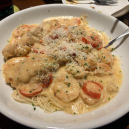 Chicken and Chicken & Shrimp Carbonara Chicken and Chicken & Shrimp Carbonara