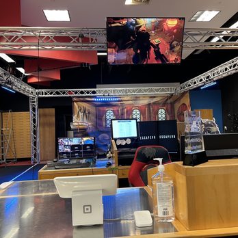 Voltz VR Laser Tag & Escape Rooms - Front desk with Goblin Quest set up in the background. - Escape Games Near Me - Westminster, California Voltz VR Laser Tag & Escape Rooms - Front desk with Goblin Quest set up in the background. - Escape Games Near Me - Westminster, California