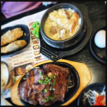 BCD Tofu House - L.A. Galbi Combo (bbq short ribs with a soon tofu soup - seafood flavor here, plain/not spicy) - Korean Near Me - Fort Lee, New Jersey BCD Tofu House - L.A. Galbi Combo (bbq short ribs with a soon tofu soup - seafood flavor here, plain/not spicy) - Korean Near Me - Fort Lee, New Jersey