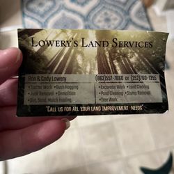 Lowery’s Land Services - Their card