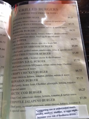 Menu photo 1 Burbank Tavern Burbank, WA Menu photo 1 Burbank Tavern Burbank, WA