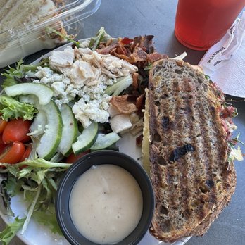 Aioli - 1/2 Turkey and Brie sandwich and 1/2 Cobb salad no egg. - Cafes Near Me - West Palm Beach, Florida Aioli - 1/2 Turkey and Brie sandwich and 1/2 Cobb salad no egg. - Cafes Near Me - West Palm Beach, Florida