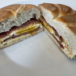 Taylor Ham egg and cheese on a roll