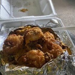 Ducketts Seafood - Surf and Turf (Fried Chicken and Shrimp) Baked Potatoes