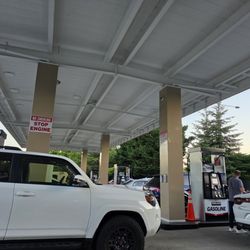 Costco Gasoline - The rows of gas pumps with two, front and back pumps