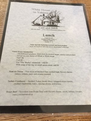 Menu photo 7 White House Cafe Yakima, WA