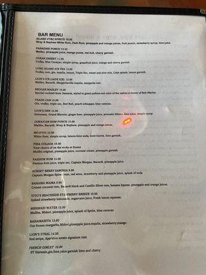 Menu photo 2 Jah'Lion Grill and Bar Beaufort, SC