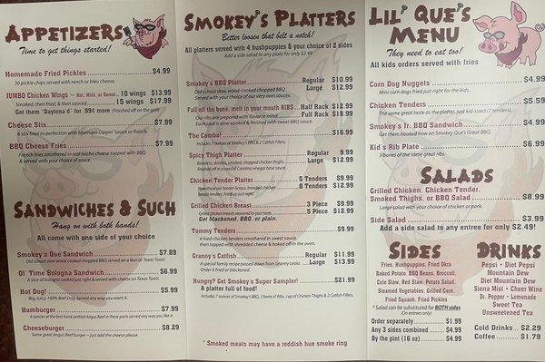Menu photo 5 Smokey Que's Marion, NC
