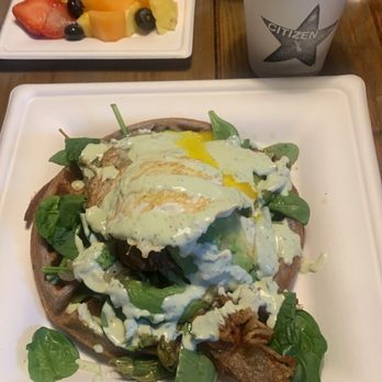 Citizen - Citizen house Savory waffle, fruit, hot chocolate - Coffee & Tea Near Me - Seattle, Washington