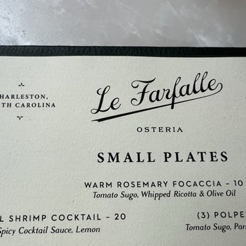 Le Farfalle - Top of the menu - Italian Near Me - Charleston, South Carolina Le Farfalle - Top of the menu - Italian Near Me - Charleston, South Carolina