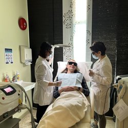 Lonsdale Skin and Laser Clinic - A laser treatment in progress. We have Fotona and Alma Harmony Laser machines at your service