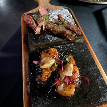 Kaviar Restaurants - Pasadena - Wagyu Skirt Steak (top), Miso Glazed Black Cod (bottom) - Sushi Bars Near Me - Pasadena, California