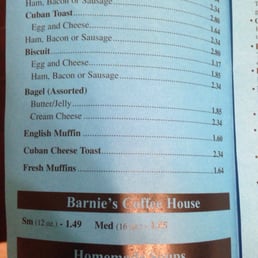 Breakfast menu