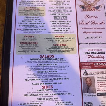 Tommasos Italian Grill - Italian Near Me - Alvin, Texas