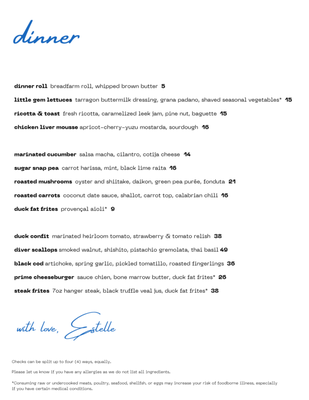 Menu photo 2 Estelle Bellingham, WA