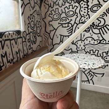 Stella Jean’s Ice Cream - (Kid's Scoop) Crème Fraîche + Clementine Cake - Ice Cream & Frozen Yogurt Near Me - Costa Mesa, California Stella Jean’s Ice Cream - (Kid's Scoop) Crème Fraîche + Clementine Cake - Ice Cream & Frozen Yogurt Near Me - Costa Mesa, California