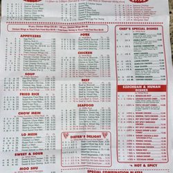 China One - The menus as of August 2024