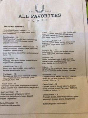 Menu photo 7 All Favorites Cafe Providence, RI
