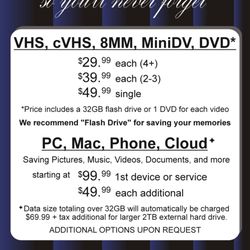 Derek's Computers - Old videos to digital and Data retrieval.
