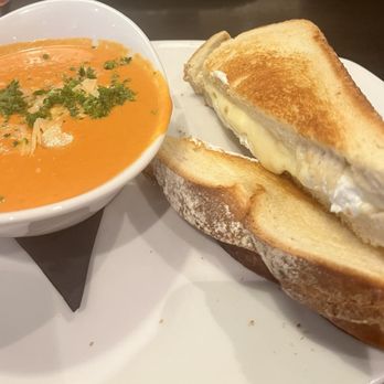 110 Grill - Grilled Cheese and Creamy Tomato Soup - a spoon would have been nice, and about 1/2 the amount of the goat cheese. - New American Near Me - Leominster, Massachusetts