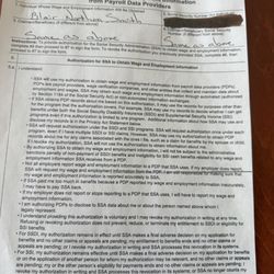 Social Security - Copy of completed form dated 5 April and mailed 5 -6 April.