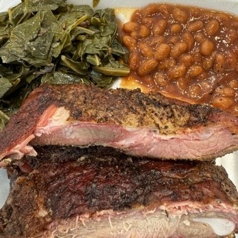 Mike Henry's Barbecue - Smoked pork ribs with bbq baked beans and collard greens - Barbeque Near Me - Rancho Cucamonga, California Mike Henry's Barbecue - Smoked pork ribs with bbq baked beans and collard greens - Barbeque Near Me - Rancho Cucamonga, California