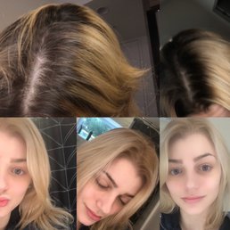 Top = my awful roots before, bottom pics = after the hair magic! so happy!! Easy, fast, and no bleach necessary Top = my awful roots before, bottom pics = after the hair magic! so happy!! Easy, fast, and no bleach necessary