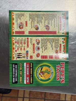 Menu photo 2 Pepe’s Tacos Los Angeles, CA Menu photo 2 Pepe’s Tacos Los Angeles, CA