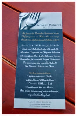 Menu photo 1 Ratsstuben Goslar, NI