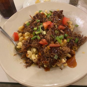 Magel's Grill - The pork a roni wow the briskest was good and moist not dry and the pasta was made with love that cheese sauce top notch - Salad Near Me - Paris, Texas