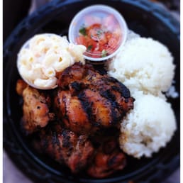 chicken, macaroni and cheese on a plate chicken, macaroni and cheese on a plate