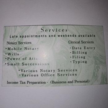 Barbara's Secretarial Services - A list of her amazing services - Notaries Near Me - Lafayette, Louisiana Barbara's Secretarial Services - A list of her amazing services - Notaries Near Me - Lafayette, Louisiana