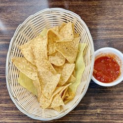 Grill & Chill Restaurant - Free chips and salsa while waiting. The chips were great tasting and did not soak in oil. Salsa seems to be homemade and tastes great.