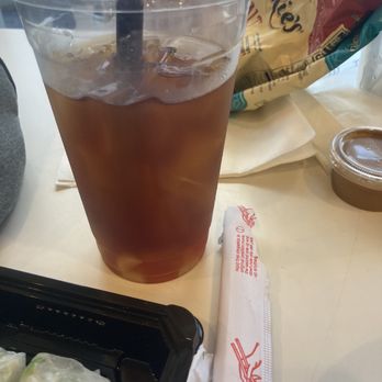 Viet Nom Noms - Black tea with rainbow jelly - Vietnamese Near Me - Bellaire, Texas Viet Nom Noms - Black tea with rainbow jelly - Vietnamese Near Me - Bellaire, Texas