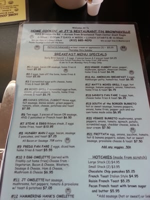 Menu photo 2 JT's Restaurant Pittsburgh, PA