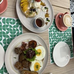 Bramble - Blueberry pancakes and Bramble fry up.
