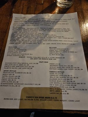 Menu photo 8 Old Bull Tavern Beaufort, SC
