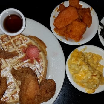 Melba's Restaurant - Chicken wings and waffles with a side of mac and cheese, collard greens and yams. Oh, and of course the Sexy Sangria - Southern Near Me - New York, New York Melba's Restaurant - Chicken wings and waffles with a side of mac and cheese, collard greens and yams. Oh, and of course the Sexy Sangria - Southern Near Me - New York, New York