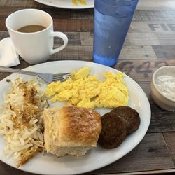 Old Montgomery Steak House - The stackable deconstructed with coffee and water!