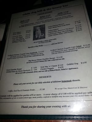 Menu photo 5 White Dog Hill Restaurant Clinton, OK Menu photo 5 White Dog Hill Restaurant Clinton, OK