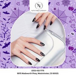 Nova Nails And Beauty - Keeping it simple, but still feeling those Halloween chills. Clean lines, soft tones, and just enough spooky season energy. Book now!
