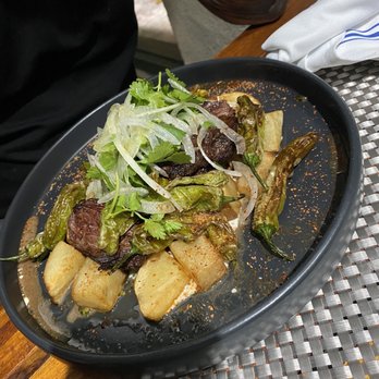 Cañave - Hanger Steak: potatoes & Shishito Peppers - Bars Near Me - New York, New York Cañave - Hanger Steak: potatoes & Shishito Peppers - Bars Near Me - New York, New York